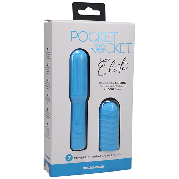 Pocket Rocket - Elite - Rechargeable with Removable Sleeve - Sky Blue