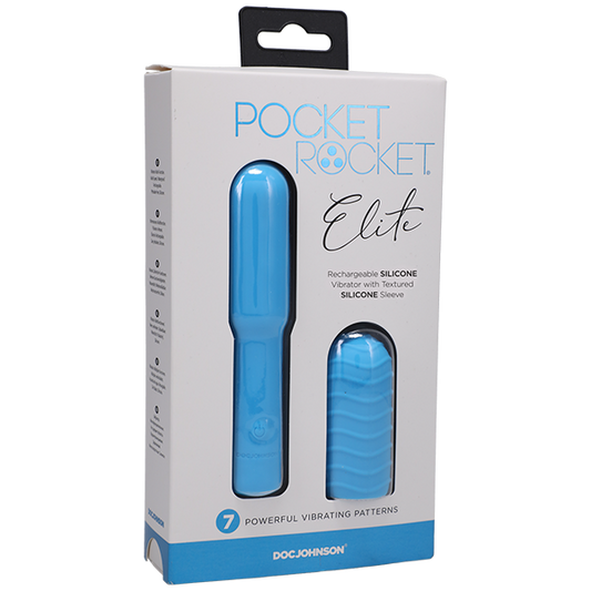 Pocket Rocket - Elite - Rechargeable with Removable Sleeve - Sky Blue