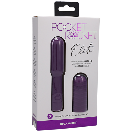 Pocket Rocket - Elite - Rechargeable with Removable Sleeve - Purple