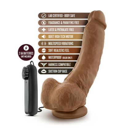 Blush - Coverboy - The Boxer - 9" Vibrating Realistic Cock - Mocha