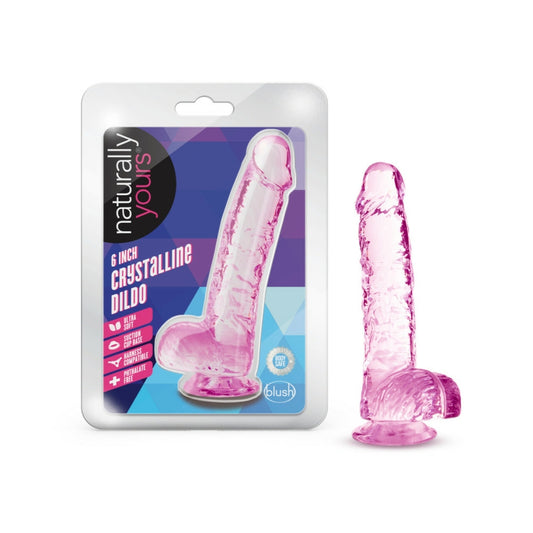Blush - Naturally Yours - 6" Crystalline Dildo - Rose