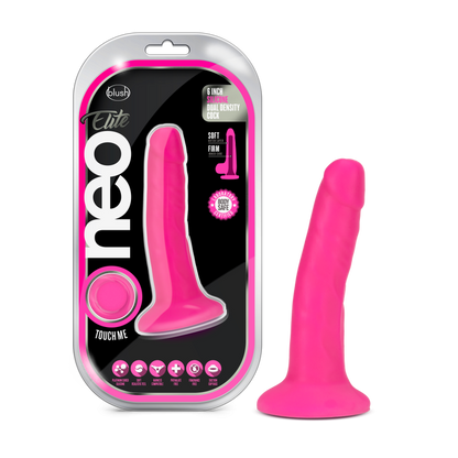 Blush - Neo Elite - 6 Inch Silicone Dual Density Cock - Neon Pink
