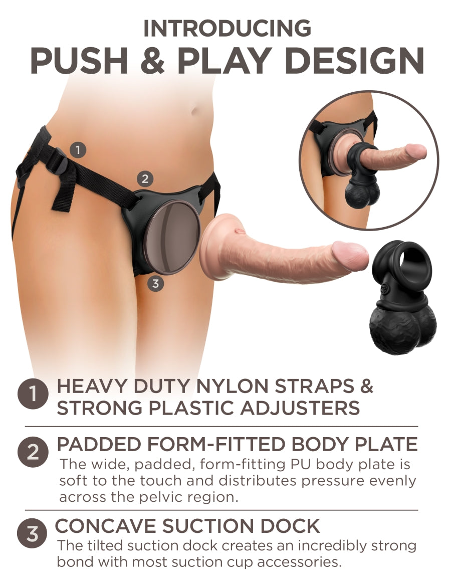 King Cock Elite Ultimate Vibrating Silicone Body Dock Kit with Remote