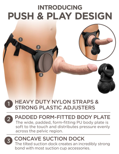 King Cock Elite Ultimate Vibrating Silicone Body Dock Kit with Remote