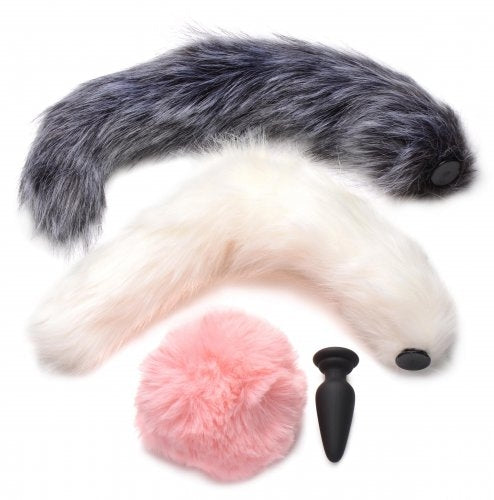 Tailz - Snap-On Silicone Anal Plug & 3 Interchangeable Tails