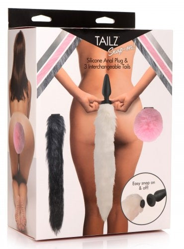 Tailz - Snap-On Silicone Anal Plug & 3 Interchangeable Tails