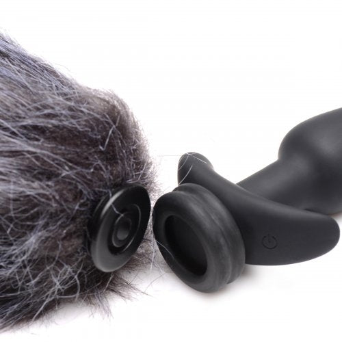 Tailz - Snap-On Vibrating Silicone Anal Plug & 3 Tails w/ Remote Control