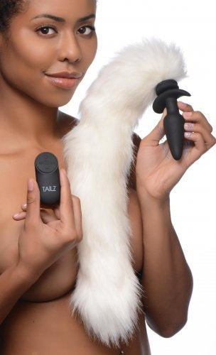 Tailz - Snap-On Vibrating Silicone Anal Plug & 3 Tails w/ Remote Control
