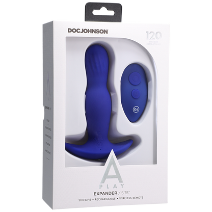 A-Play - EXPANDER - Rechargeable Silicone Anal Plug with Remote - Royal Blue