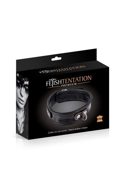 FT Premium Leather Collar Black & Red