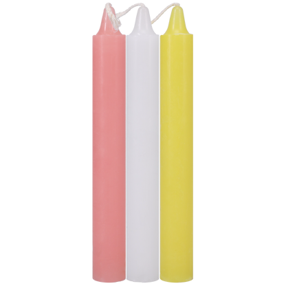 Japanese Drip Candles - Set of 3 - Pink/White/Yellow