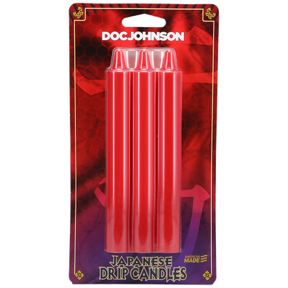 Japanese Drip Candles - Set of 3 - Red
