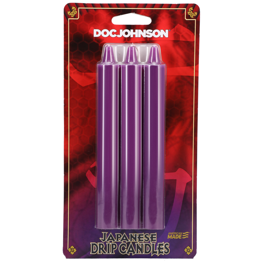 Japanese Drip Candles - Set of 3 - Purple