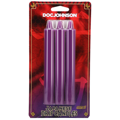 Japanese Drip Candles - Set of 3 - Purple