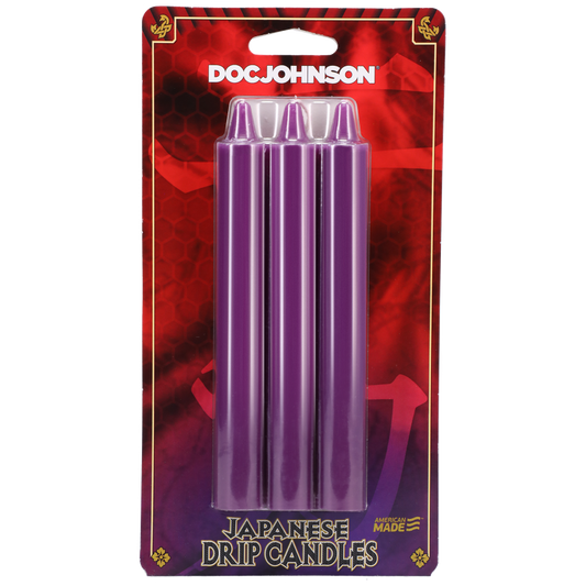 Japanese Drip Candles - Set of 3 - Purple