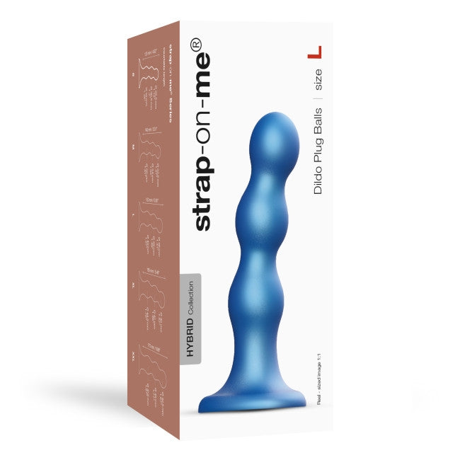 StrapOnMe Dildo Plug Balls Metallic Blue L (MSRP CAD$79.49)