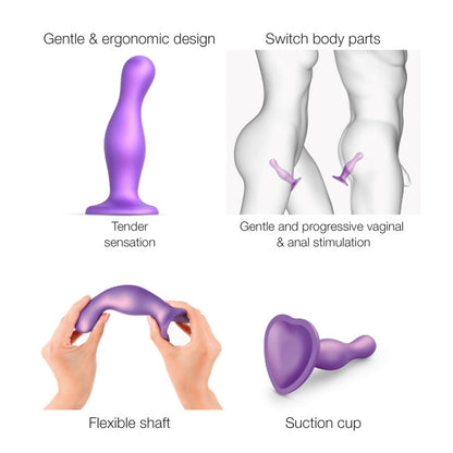 StrapOnMe Dildo Plug Curvy Metallic Purple L (MSRP CAD$79.49)