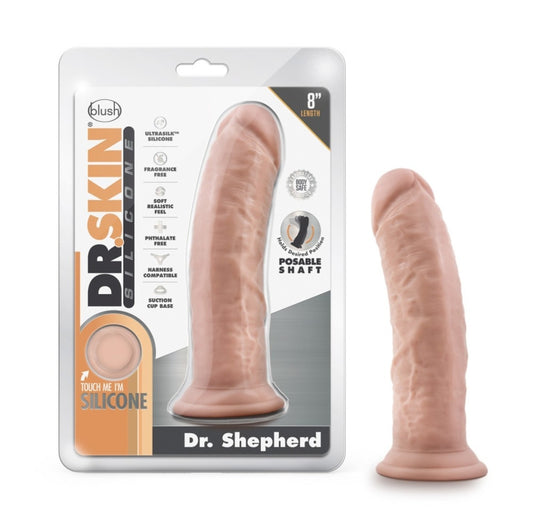 Blush - Dr. Skin Silicone - Dr. Shepherd - 8 Inch Dildo with Suction Cup - Vanilla