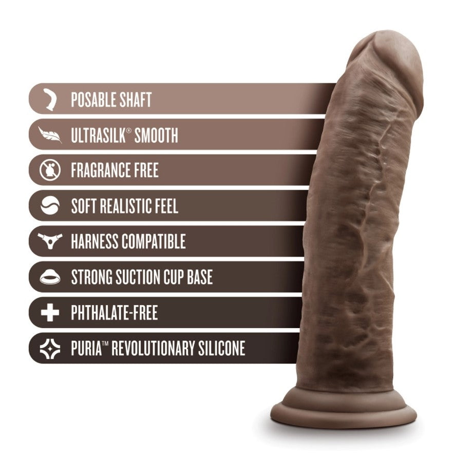 Blush - Dr. Skin Silicone - Dr. Shepherd - 8 Inch Dildo with Suction Cup - Chocolate