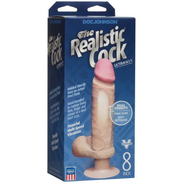 The Realistic Cock - ULTRASKYN - Vibrating 8 Inch Vanilla