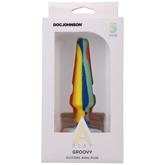 A-Play - Groovy - Silicone Anal Plug - 5 inch - Sunrise