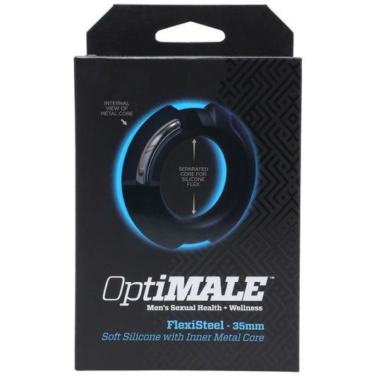 OptiMALE - FlexiSteel - Soft Silicone with Inner Metal Core - 35mm - Black