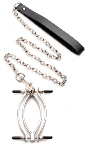Master Series Pussy Tugger Adjustable Pussy Clamp with Leash