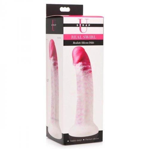Strap U Real Swirl Realistic Silicone Dildo - Pink