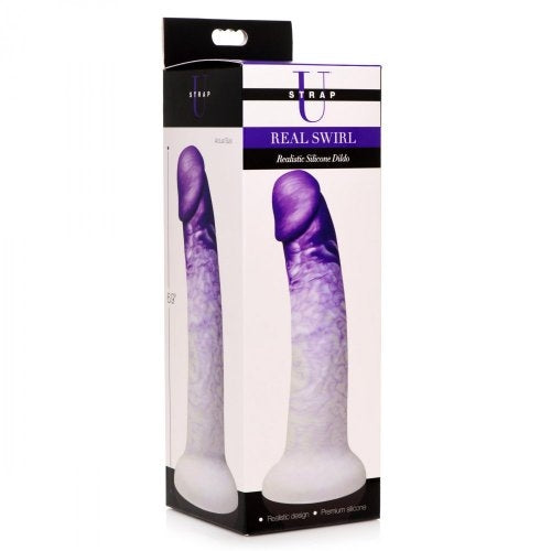 Strap U Real Swirl Realistic Silicone Dildo - Purple