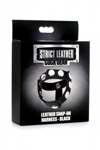 Strict Leather Cock Gear Leather Snap-on Cock Harness - Black
