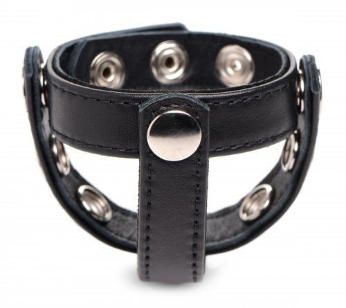 Strict Leather Cock Gear Leather Snap-on Cock Harness - Black