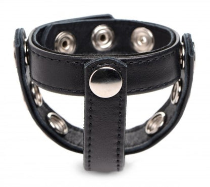 Strict Leather Cock Gear Leather Snap-on Cock Harness - Black