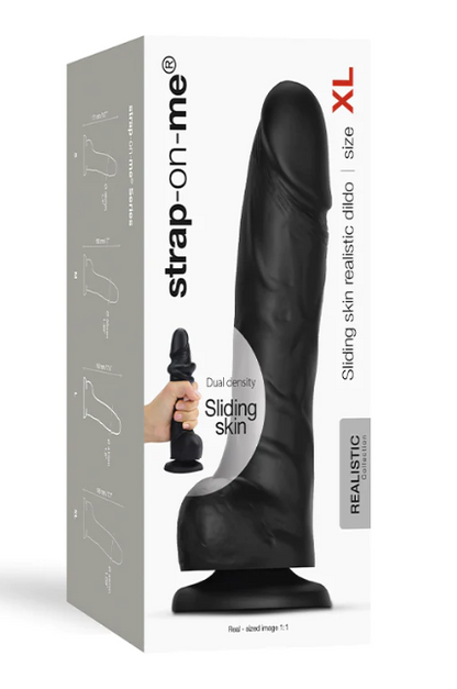 StrapOnMe Sliding Skin Realistic Dildo Black L (MSRP CAD$119.99)