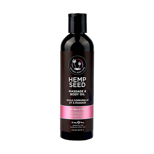 Hemp Seed Massage & Body Oil 8oz. Zen Berry Rose
