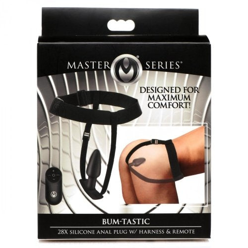 Master Series 28X Silicone Anal Plug w/ Harness & Remote