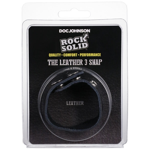 Rock Solid - The Leather 3 Snap Black
