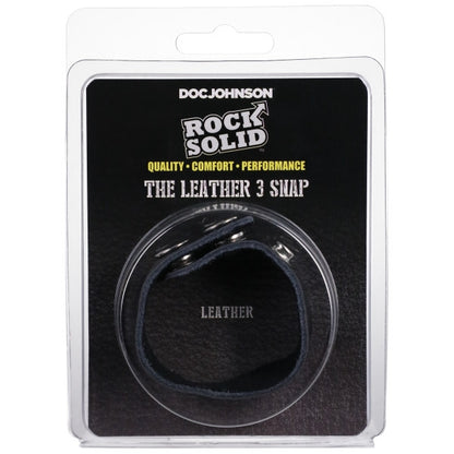 Rock Solid - The Leather 3 Snap Black