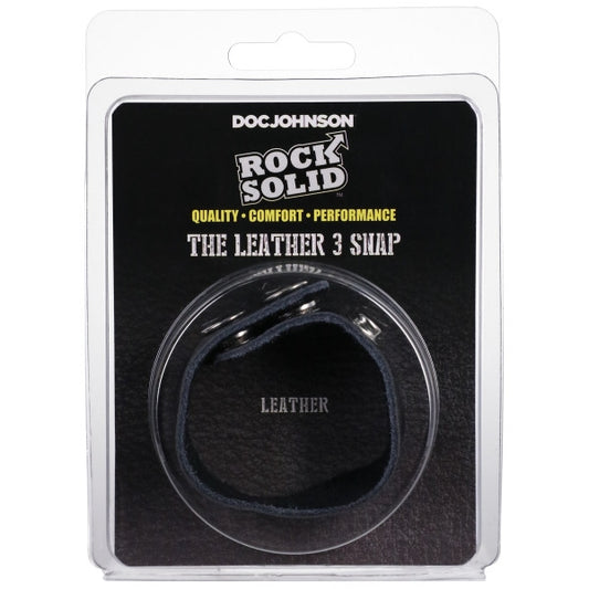 Rock Solid - The Leather 3 Snap Black