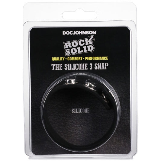 Rock Solid - The Silicone 3 Snap Black
