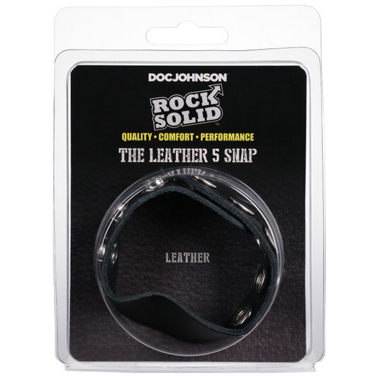 Rock Solid - The Leather 5 Snap Black