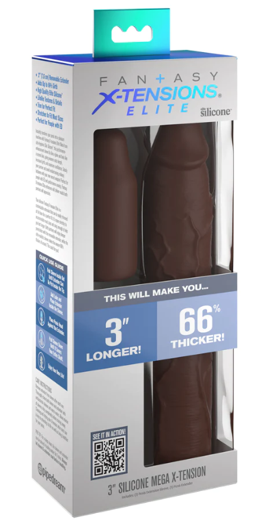 Fantasy X-tensions Elite 9" Sleeve with 3" Plug - Brown