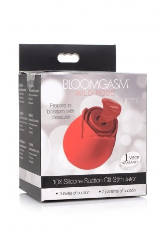 Bloomgasm 10X Wild Rose Red Silicone Suction Clit Stimulator