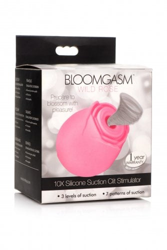 Bloomgasm 10X Wild Rose Pink Silicone Suction Clit Stimulator