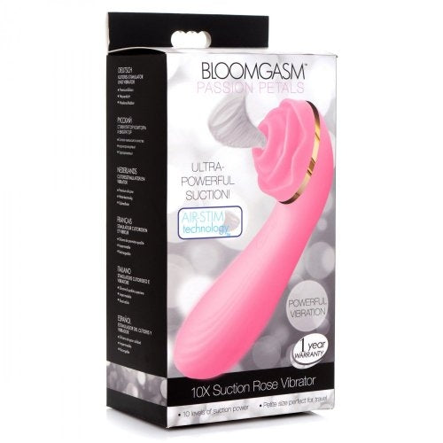 Bloomgasm Passion Petals 10X Silicone Suction Rose Vibrator - Pink