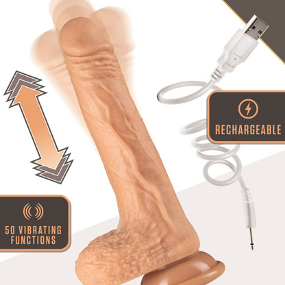 Blush - Dr. Skin Silicone - Dr. Grey - 7.75 Inch Thrusting Dildo - Vanilla