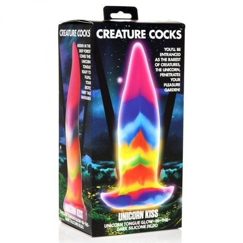 Creature Cocks - Unicorn Kiss Tongue Glow In The Dark Silicone Dildo