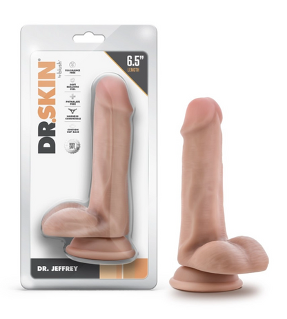Blush - Dr. Skin - Dr. Jeffrey - 6.5 Inch Dildo With Balls - Beige
