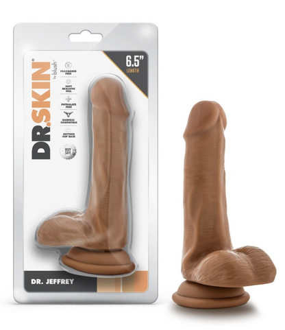 Blush - Dr. Skin - Dr. Jeffrey - 6.5 Inch Dildo With Balls - Tan