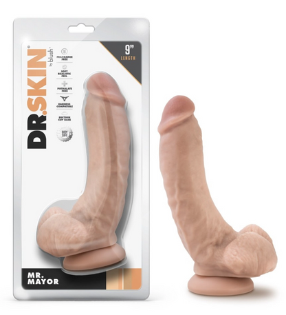 Blush - Dr. Skin - Mr. Mayor - 9 Inch Dildo with Balls - Beige