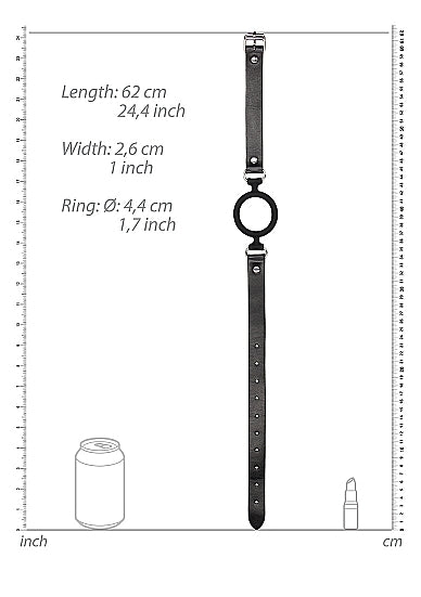 Shots - Ouch! B&W - Silicone Ring Gag w Adjustable Bonded Leather Straps